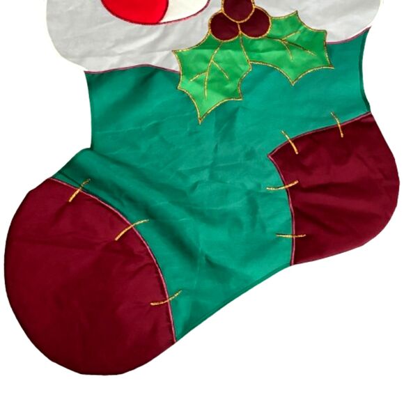 Vintage Nylon Gold Embroidered Applique Cut Out 24"x43"Puppy Christmas Flag - Picture 3 of 3